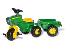 ROLLY TOYS Traktor šlapací JOHN DEERE tříkolový s návěsem