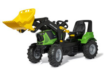 ROLLY TOYS Traktor šlapací DEUTZ FAHR 8280 TTV s čelním nakladačem, foukaná pneu