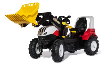 ROLLY TOYS Traktor šlapací STEYR 6300 TERRUS CVT s čelním nakladačem, foukané pneu