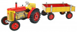 Traktor ZETOR červený s přívěsem KOVAP 0392 